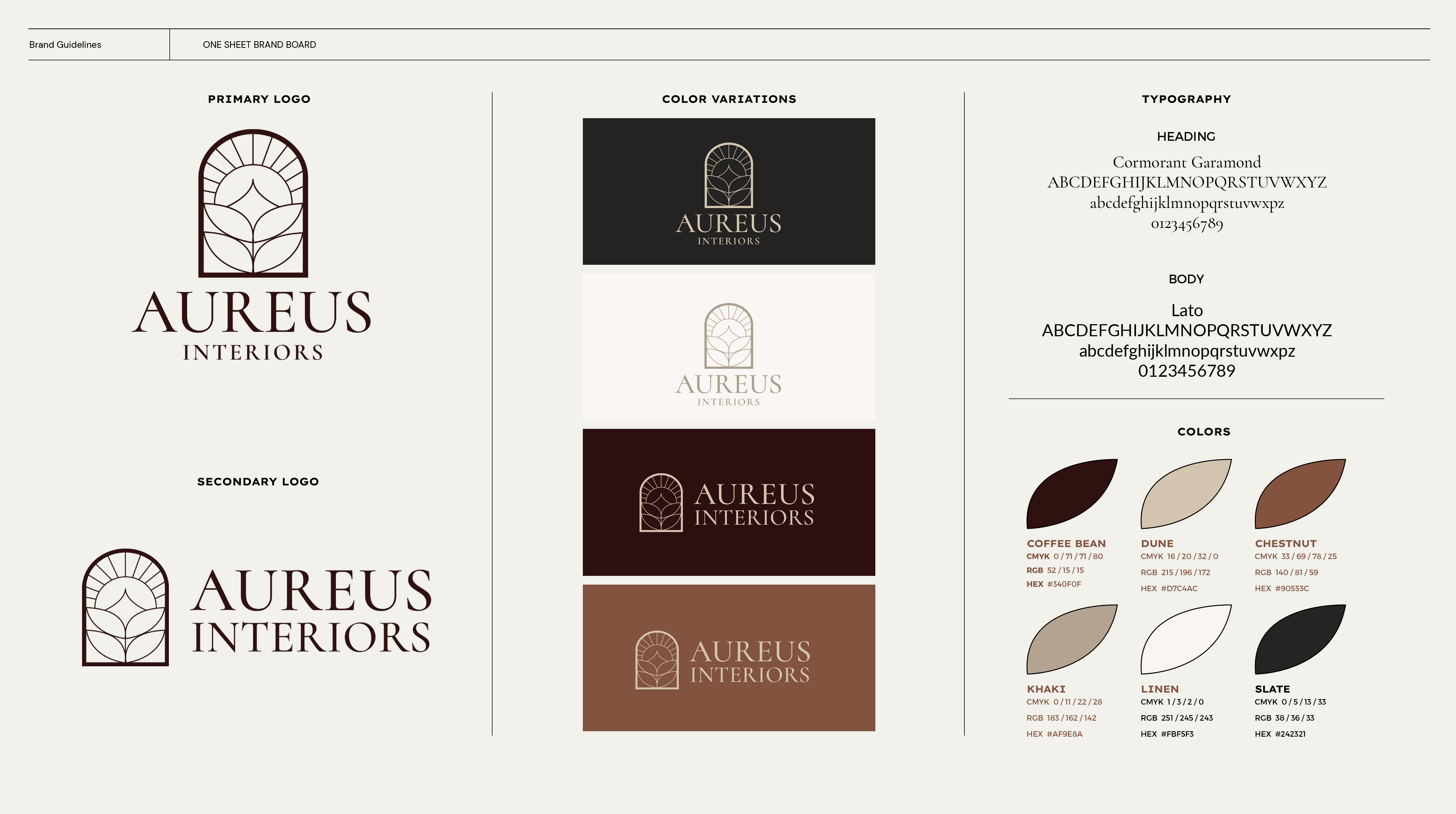 Aureus Interiors Brand Board